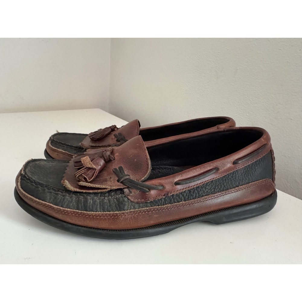 Sperry Top-Sider Mens 10M Brown Black Leather Kiltie Tassel Loafers 0717132